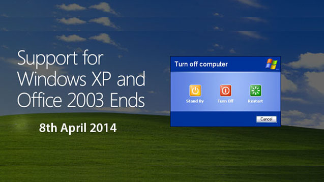 SUPPORT FOR WINDOWS XP AND OFFICE 2003 ENDS IN